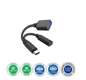 [Hot Item] Customized High Quality 2 in 1 USB a Female to Type C Male Female USB Cable