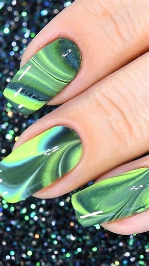 Neon water marble mani 💚 #nails #nailart #marblenails | Sveta Sanders