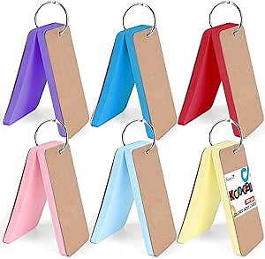 Koogel Index Cards 3x5,Index Cards with Ring Flash Cards Blank Note Cards for School Office Supplies,300 Count,Muticolor