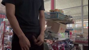 Jerk off in shop cum in public&period;