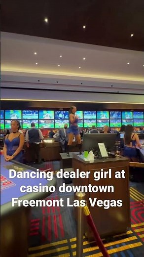 Dancing 💃 dealer girl casino downtown Fremont Las Vegas#subscribe #thankyou