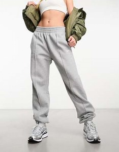 Nike mini Swoosh oversized joggers in grey | ASOS