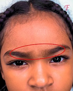 Process of shaping the eyebrows for a little girl | Fabiosa Philippines