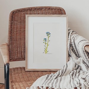 Impression aquarelle « Forget Me Not » – Art mural floral minimaliste | Téléchargement numérique | Illustration botanique de fleurs sauvages bleues | Art instantané - Etsy France