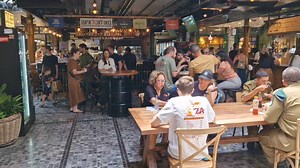 Sarona market in Tel Aviv is buzzing... As you can see we are all so afraid of Iran and Hezbollah 🤣 | Uri Gobey
