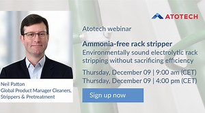 Ammonia-free rack stripper - Environmentally sound electrolytic rack stripping without sacrificing efficiency