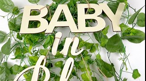 Baby in Bloom Baby Shower Decorations Baby in Bloom Wooden Sign for Boy or Girl Gender Reveal Party Decorations Baby in Bloom Backdrop Wall Photo Prop for Baby Shower Decorations