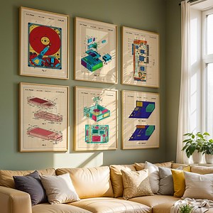 Vintage Computer Patent Art Prints (set of 6): Tech Nostalgia - Etsy