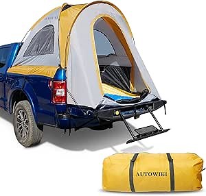 AUTOWIKI Pickup Truck Bed Camping Tent fit for Silverado Ford Toyota Tundra Truck Bed Tent for 5.5-5.8ft Full-Size Bed Compact Truck Tent Bed with Removable Rainfly and Carrying Bag