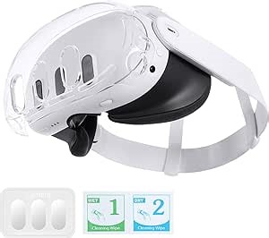 Clear Hard Protective Shell Cover for Meta Quest 3 and Lens Protector for Oculus Quest 3, VR Accessories