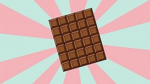 Download Animated chocolate bar icon with a rotating background for free