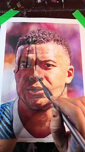 Hand Disappears Into Kylian Mbappé Paint Art Illusion