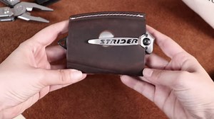 Gentlestache Leather Pocket Knife Sheath for Belt, Knife Holster, EDC Belt Knife Sheath, Folding Knife Sheath, Utility Knife Holder Brown