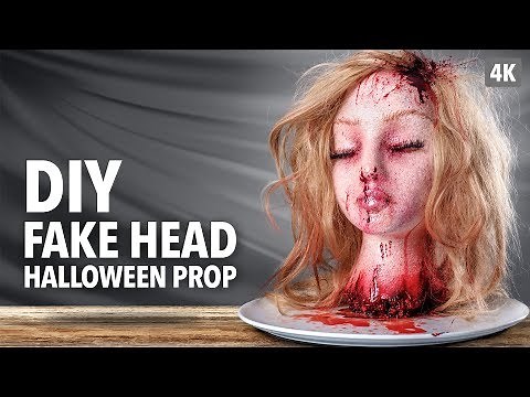 DIY Fake head Halloween prop