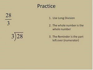 Improper Fractions to Mixed Numbers (Simplifying Math)