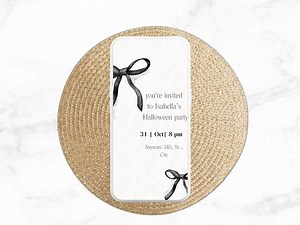 Halloween Coquette Invitation Template, Customizable Canva Invitation, Digital Invitation - Etsy Australia