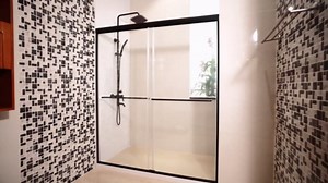 50-54" W x 70" H Framed Sliding Glass Shower Door | Waterproof Bypass Design w/ 1/4" (6mm) SGCC Certified Tempered Glass & Matte 304 Stainless Steel | Easy Install