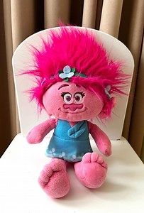 Talking Poppy Trolls Plush 35 cm/ Interactive Doll with Phrases/Working Vintage Plush/ Baby Girl Gift