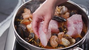 A savory tomato broth and tender, fresh shellfish are the stars of this flavorful seafood stew | Flavorful Kitchen Adventures | Facebook