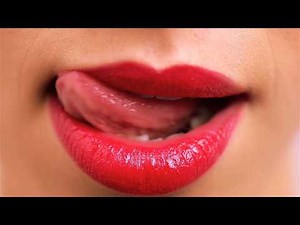 Lip Makeup and Mouth Play Closeups - Lip Biting and Licking