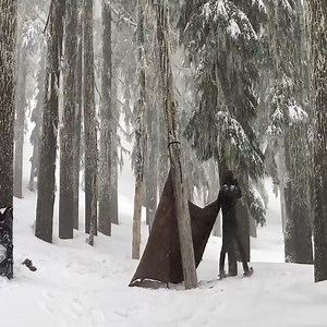 1K views · 53 reactions | Winter Hot Tent Hammock Camping _ Wood Stove Chic | Mohit Singhania | Facebook