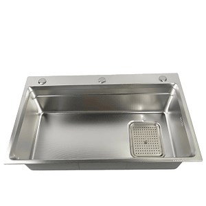 [Hot Item] Modern Design Rectangular Handmade Stainless Steel Brushed Millet Grain Kitchen Sink
