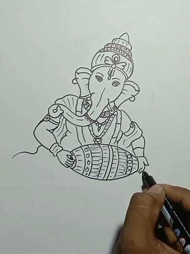 Ganesh chaturthi Special Bal Ganesha drawing easy ✍️/Ganapati bappa drawing easy/ #shorts