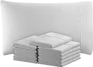 Arkwright Bulk Microfiber King Pillow Cases - Pack of 12 - Soft Hypoallergenic Pillowcases and Bedding Essentials for Hosts and Hotels, King, Grey