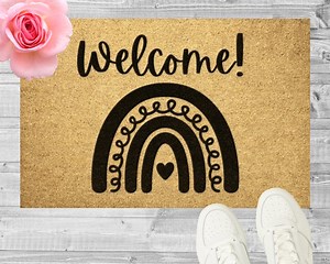 Rainbow Doormat -- Cute Welcome Mat, Coir Outdoor Rug, Spring Summer, Front Porch Decor, Housewarming Gift, Outside Patio, Custom Unique - Etsy Canada