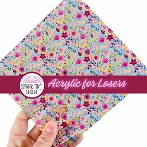 Pink Flower Patterned Acrylic Sheet, Floral Scattered Clear Acrylic Sheet, Two Sided, Acrylic for Jewelry, UV Printed Clear Acrylic - Etsy