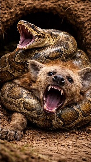 Hyena Tries to Invade a Burrow — Python Strikes Back in Seconds!