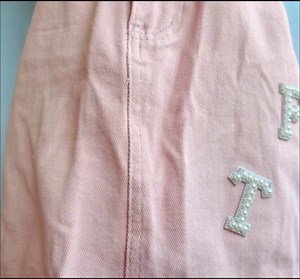 2PCS White Pearl Iron on Rhinestone & Sequin Sparkly Letter Patches for Backpacks & Clothing (H)