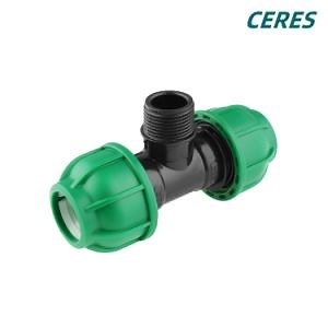 [Hot Item] Male Threaded Tee PP Compression Fitting for Drip Irrigation HDPE Pipe