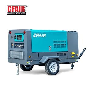 [Hot Item] Cfair 400 Cfm 7 Bar Diesel Air Compressor Aftercooler for Sandblasting Roadwork