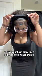 Get you a headband ladies easy wig fix! 🩷 #lacefrontwig #lacewigs #headband #viral #hairhack #headbandwig #wiginstalls #hairreel #curlyhair #curlywig | BoujiBabi
