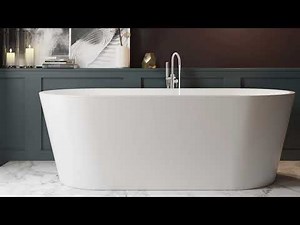 AKDY Freestanding Modern Acrylic Soaking Tub with Tub Filler Combo: Model# BT0224-47