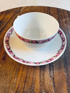 Vintage Mid-century China Australia Tea Cup and Saucer Trimmed in Pink Roses and Flowers - Etsy