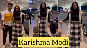 11K views · 98 reactions | Indian Model & Television Anchor Karishma Modi Gets Spotted at Mumbai Airport Departure | Varinder Chawla | Facebook