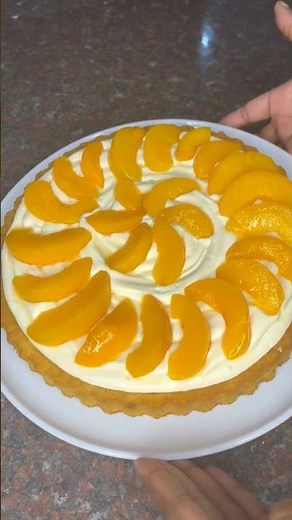 Custard Cream Peach Tart 🍑 #recipe #southafrica #cake #resep #dessert #baking #peach #custard