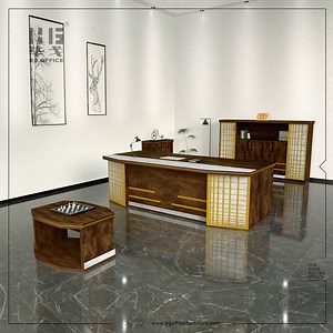 [Hot Item] Classic Wooden Furniture Executive Computer Table PU Leather Director/Manager/CEO Executive Luxury Office Table