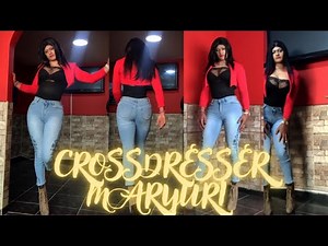 CROSSDRESSER IN A VERY CASUAL OUTFIT OF JEANS AND BLACK BLOUSE 😋 #crossdresser