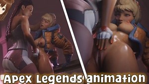Loba ho tloha Apex Legends fucks Watson ntle le mohau ka thobalano ea lesbiene (BaronStrap animation) - Jazziuu