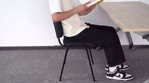 CLATINA Stacking Guest Chairs Set of 10, Waiting Room Chairs no Wheels, Fabric Chair Metal Frame with Lumbar Support and Thickened Seat Cushion for Conference Room, Office, Break Room, Meeting, Black