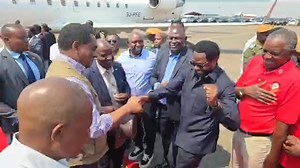 Solwezi East MP Hon Dr. Alex Katakwe was so excited to receive President Hakainde Hichilema in Solwezi yesterday for the Ground breaking Ceremony of the Kipushi-Solwezi road and the Mutanda-Kasempa-Kaoma road. It was Kwenyu after Kwenyu. 😁😁 | Zambian Landscape