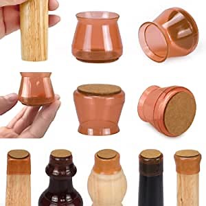24 PCS Chair Leg Floor Protectors with Felt Pads, Silicone Furniture Leg Pads for Hardwood Floors, Chair Leg Covers Protecting Floors from Scratches and Noise, Smooth Moving Chair Pads