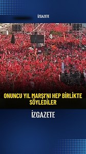 İzmir Gündoğdu Meydanı’nda toplanan binlerce yurttaş, Onuncu Yıl Marşı’nı hep birlikte söyledi ... #izmir #gündoğdumeydanı #marş | İz Gazete