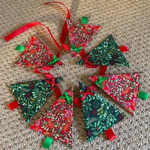 Christmas Tree Bunting Garland: Xmas Decoration Ornament Festive Home Decor Handmade Fabric Gift - Etsy UK