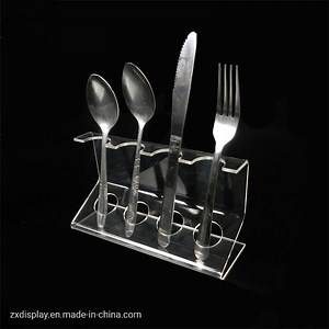 [Hot Item] Clear Acrylic Spoon Tableware Display Rack Knife and Fork Holder