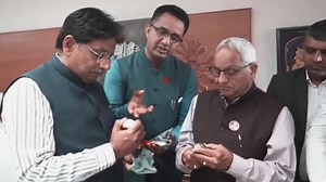 Pleasure meeting the President of Ganpat University, Dr Ganpatbhai Patel ji along with his team. They demonstrated the 3D printed parts with different additive manufacturing technologies which we have recently inaugurated in the presence of Hon'ble CM Shri Bhupendra Patel ji. I am overwhelmed with the progress and tenacity of the Ganpat University. This CoE will support the industry ecosystem, startups and young entrepreneurs to realise their ideas and dreams. I congratulate the University for s