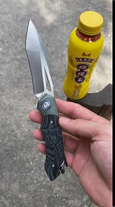 Handmade Folding Pocket Knife with 3.5in D2 Steel Blade, G10 Titanium Handle, Liner Lock, Clip and Sheath, EDC Flipper Utility Knife for Hunting, Camping, Hiking and Fishing